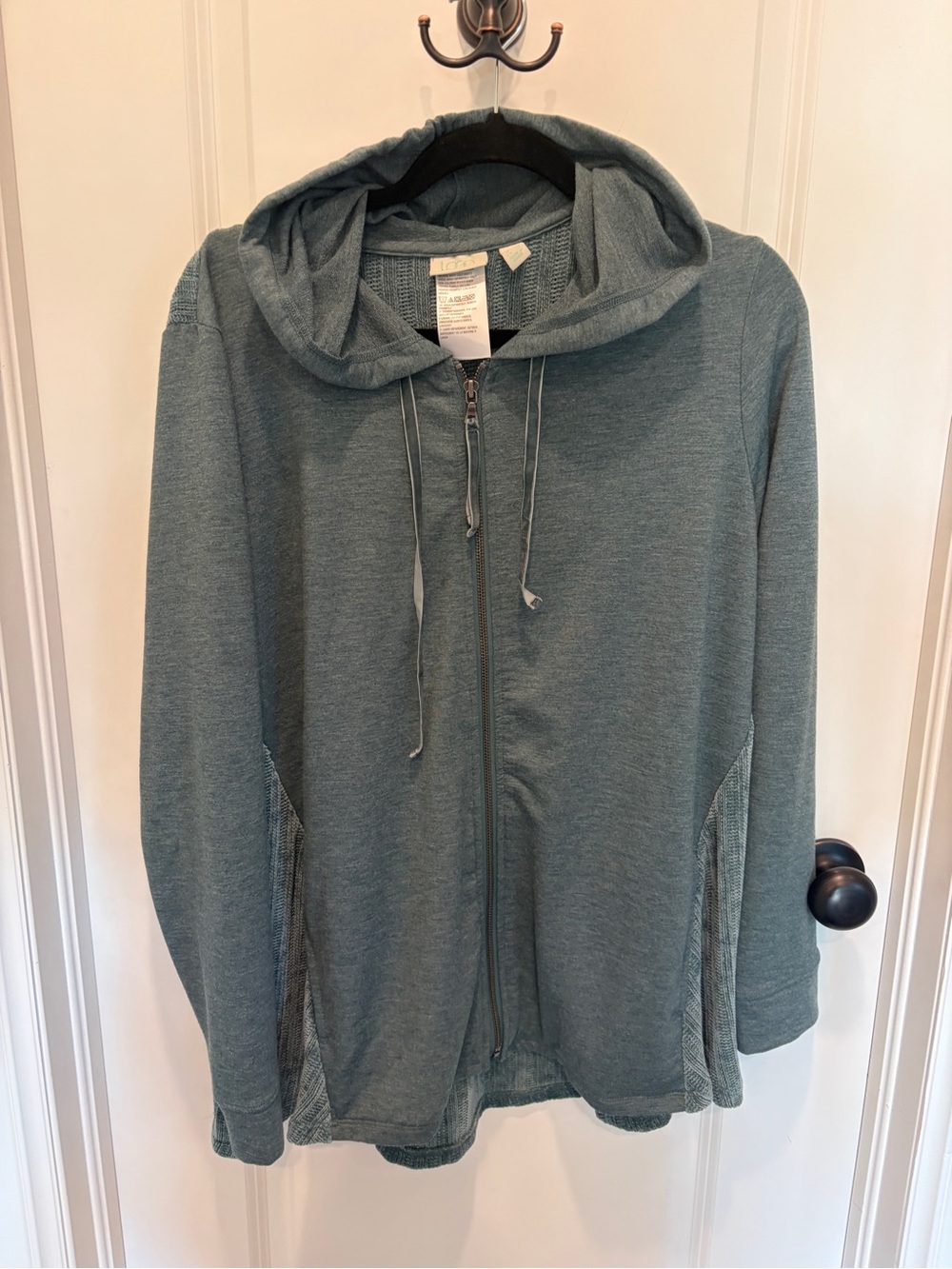 Heathered Teal Zip-Up Hoodie XL